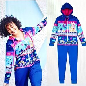 NWT Disney Parks Fantasyland Zip Front Hoodie Bodysuit Lounge/Sleepwear Sz XL